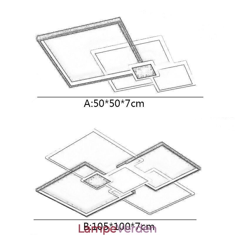 Flush Mount firkantet loftslampe