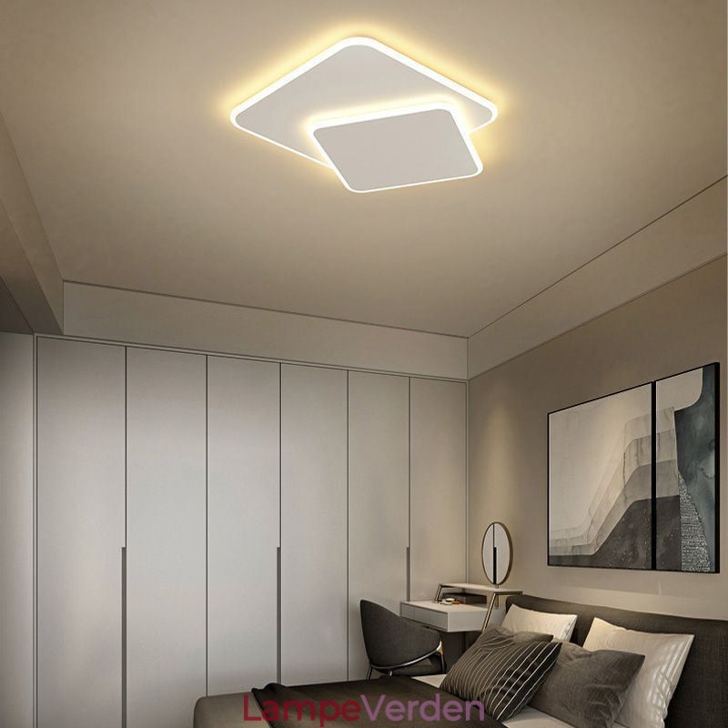Flush Mount dobbelt firkantet loftslampe