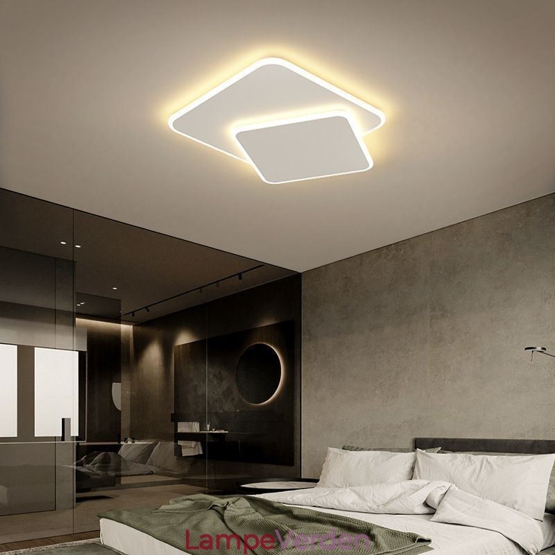 Flush Mount dobbelt firkantet loftslampe