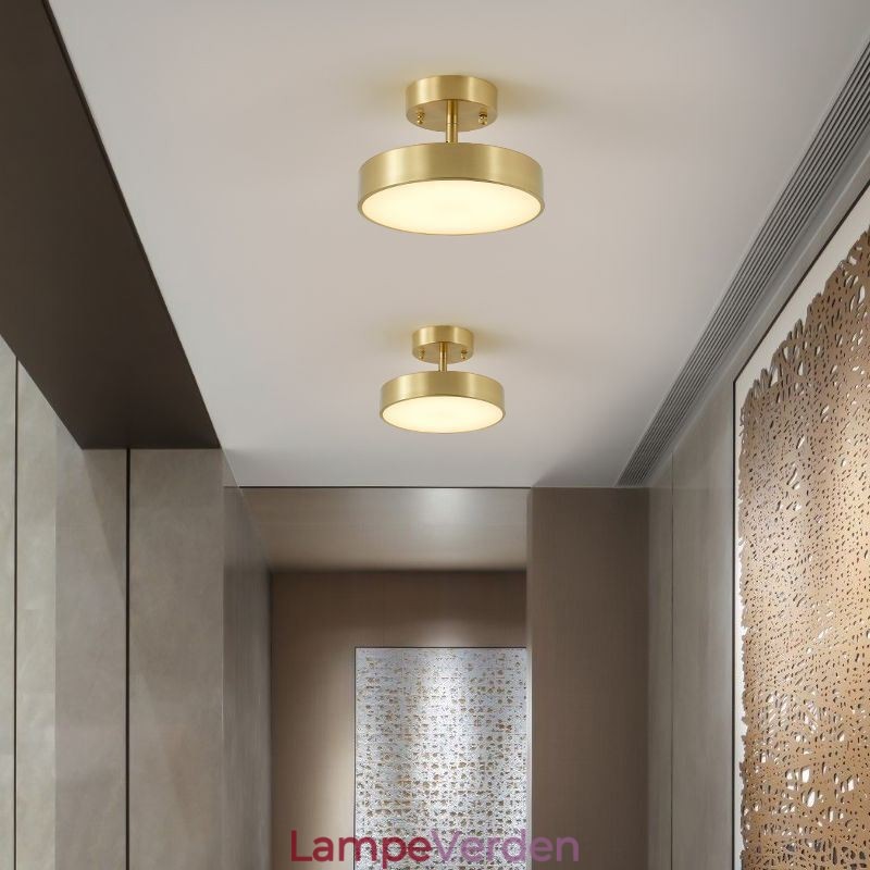 Guld Kobber Mini Rund Loftslampe