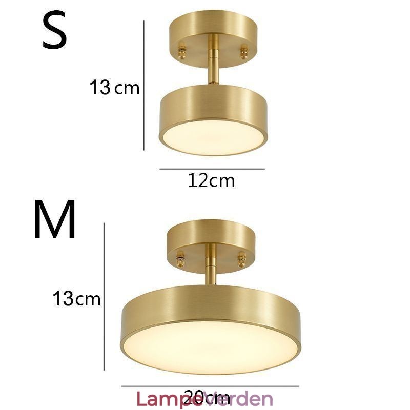 Guld Kobber Mini Rund Loftslampe
