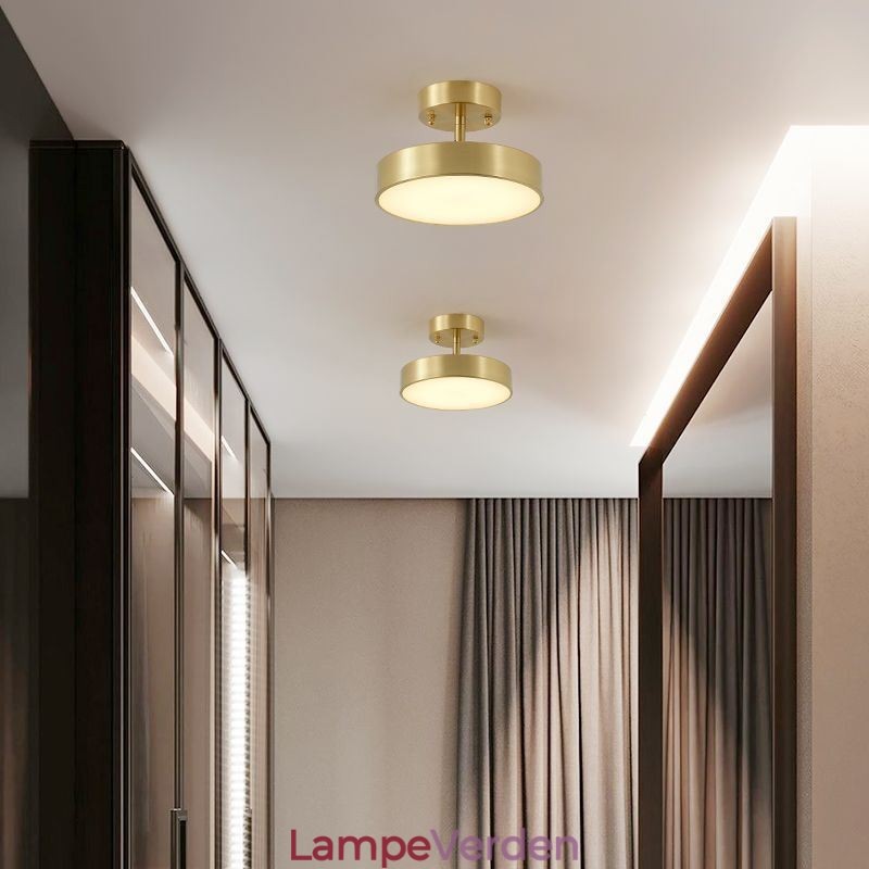 Guld Kobber Mini Rund Loftslampe