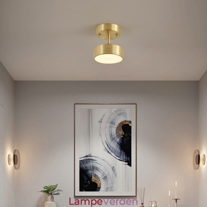 Guld Kobber Mini Rund Loftslampe