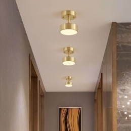 Guld Kobber Mini Rund Loftslampe