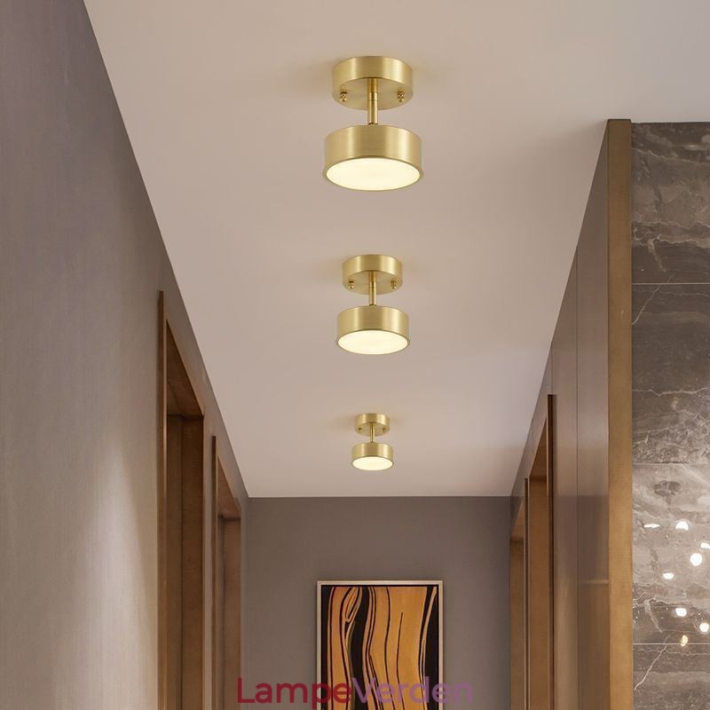 Guld Kobber Mini Rund Loftslampe