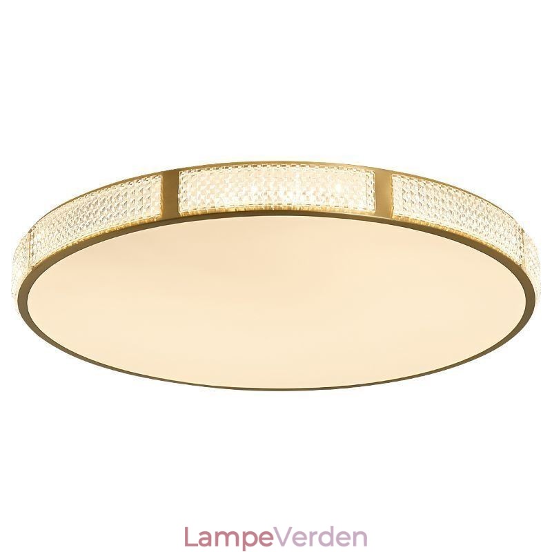 Flush Mount Loftslampe Runde lysarmaturer Tricolor dæmpning