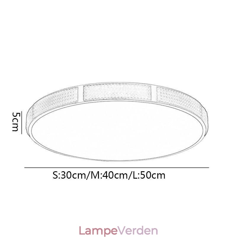 Flush Mount Loftslampe Runde lysarmaturer Tricolor dæmpning