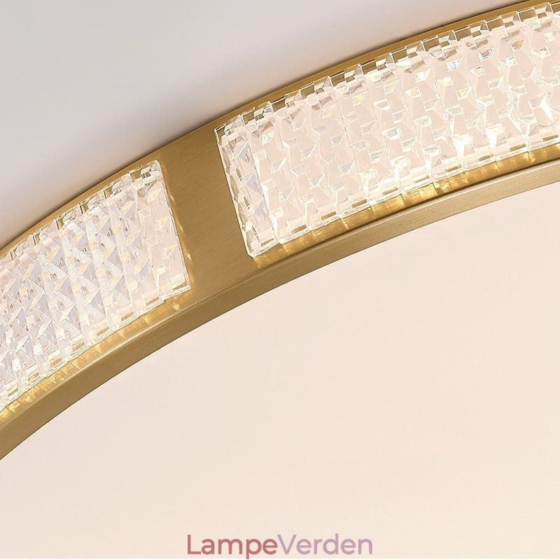 Flush Mount Loftslampe Runde lysarmaturer Tricolor dæmpning