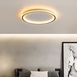 Flush Mount Loftslampe Runde lysarmaturer Tricolor dæmpning
