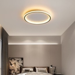 Flush Mount Loftslampe Runde lysarmaturer Tricolor dæmpning