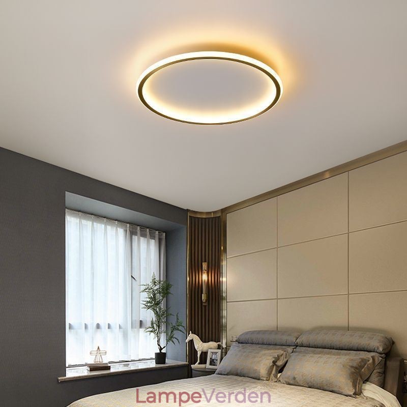 Flush Mount Loftslampe Runde lysarmaturer Tricolor dæmpning