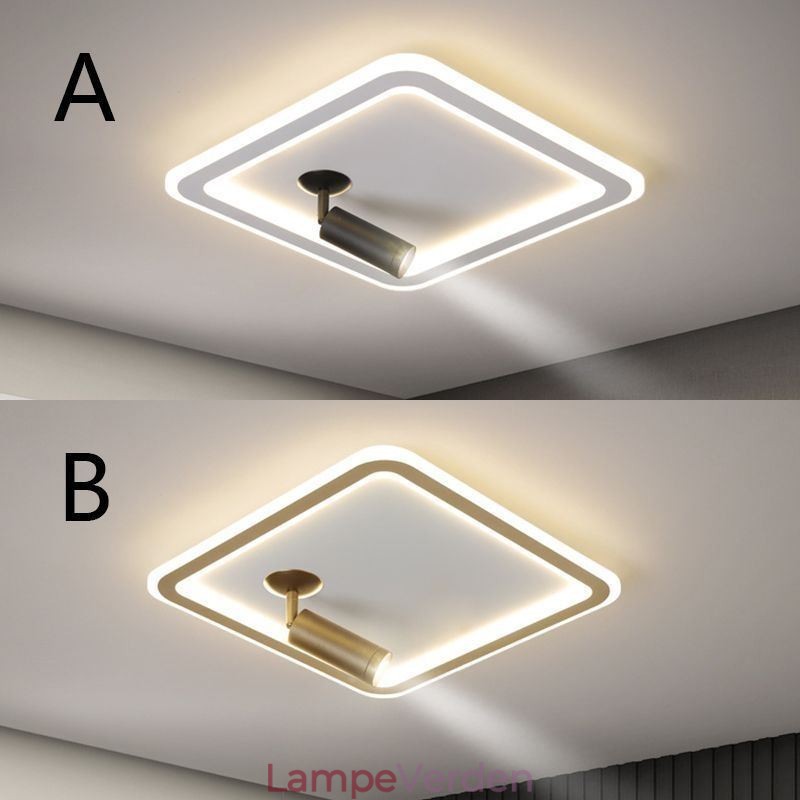 Firkantet flush Mount Loftslampe Akryl Spotlight