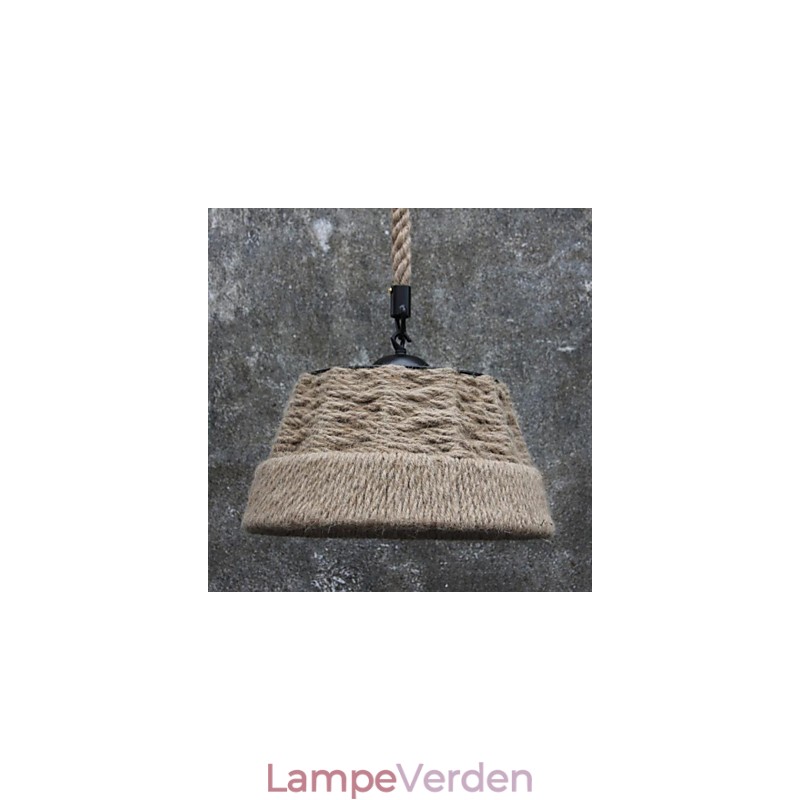 Retro håndlavet hamp reb county lysekrone lampe i den industrielle landskabsstil