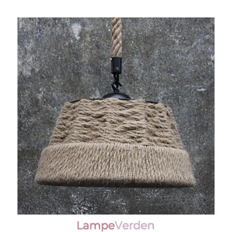 Retro håndlavet hamp reb county lysekrone lampe i den industrielle landskabsstil Retro håndlavet hamp reb county lysekrone lampe i den industrielle landskabsstil