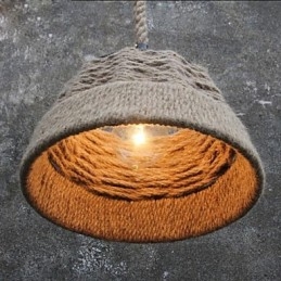 Retro håndlavet hamp reb county lysekrone lampe i den industrielle landskabsstil