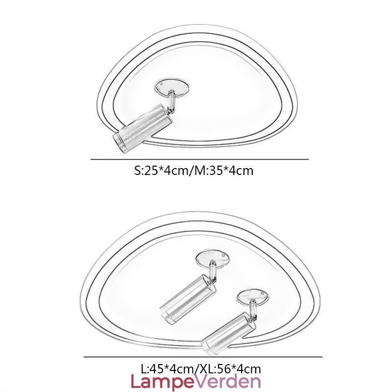 Loftslys Akryl Trekant Flush Mount Spotlight