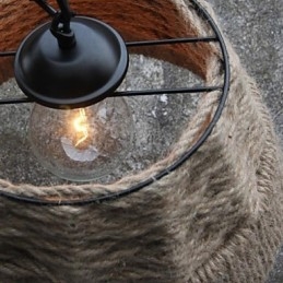 Retro håndlavet hamp reb county lysekrone lampe i den industrielle landskabsstil