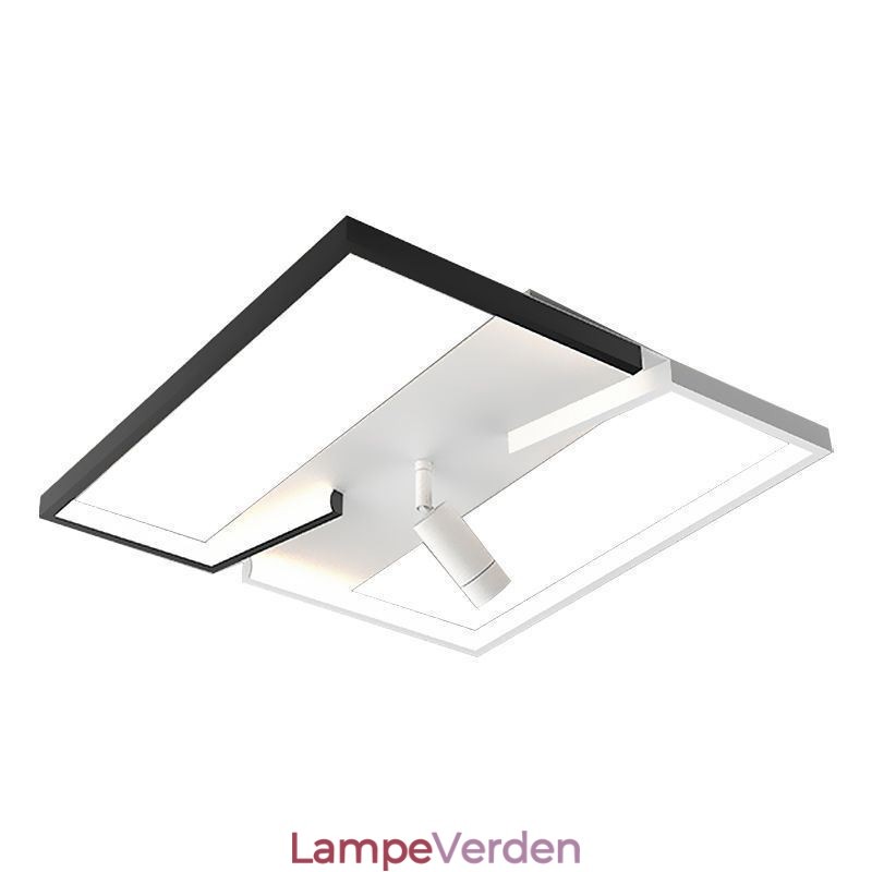 Loftslampe Sort & Hvid Akryl Belysning Spotlight