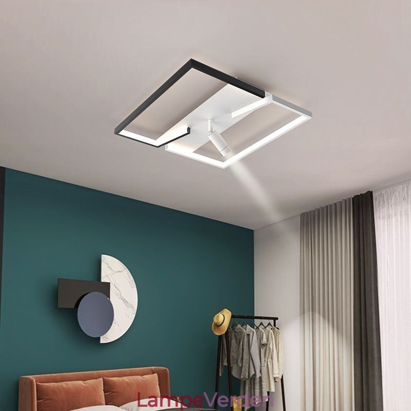 Loftslampe Sort & Hvid Akryl Belysning Spotlight