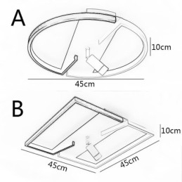 Loftslampe Sort & Hvid Akryl Belysning Spotlight