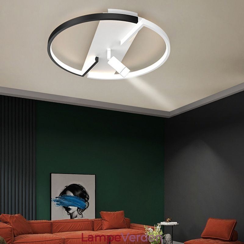 Loftslampe Sort & Hvid Akryl Belysning Spotlight
