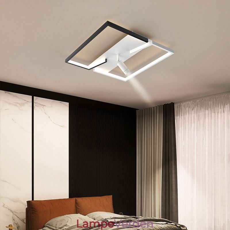 Loftslampe Sort & Hvid Akryl Belysning Spotlight