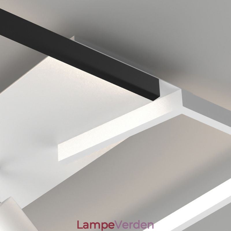 Loftslampe Sort & Hvid Akryl Belysning Spotlight