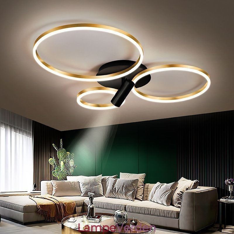 Loftslampe børstet guld Halo Ring Belysning Spotlight