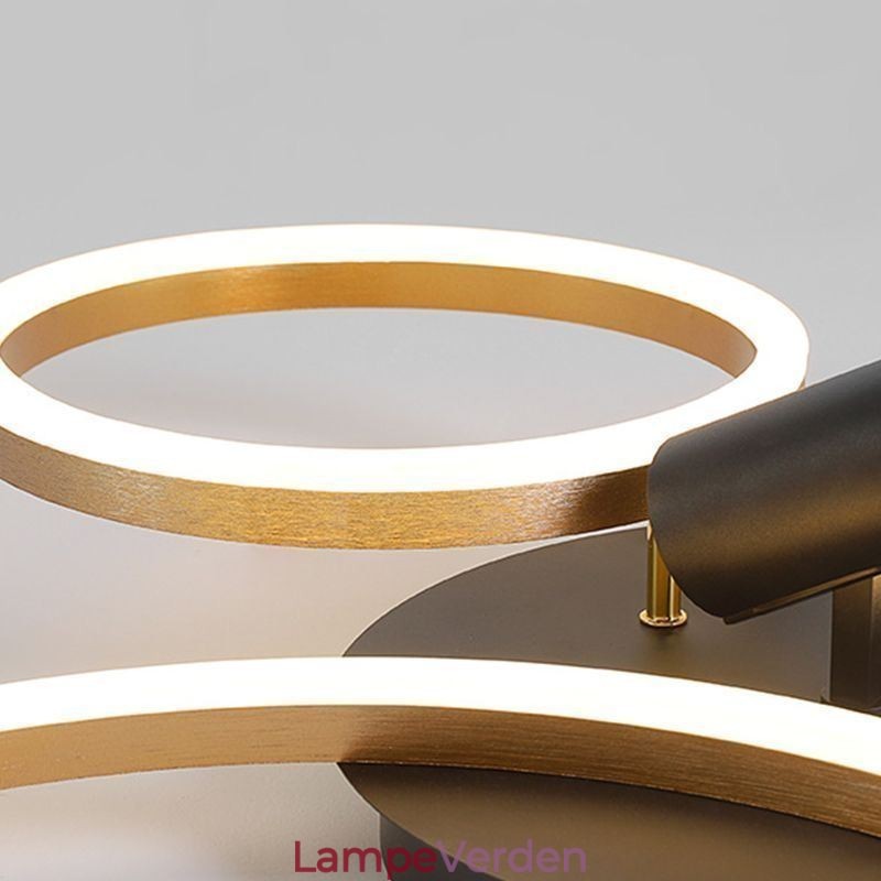 Loftslampe børstet guld Halo Ring Belysning Spotlight