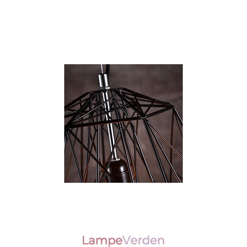 Pendel i sort flettet lampeskærm