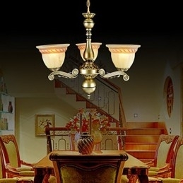 Lysekrone Three Lights Bronze European Retro Classic
