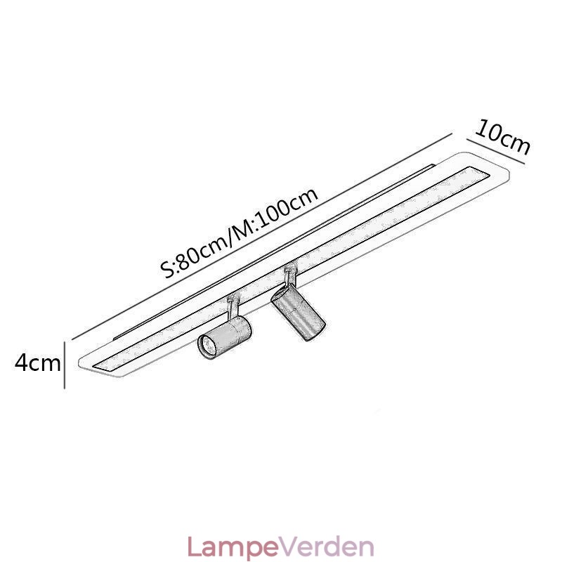 Lineær Flush Mount akryl loftslampe Spotlight