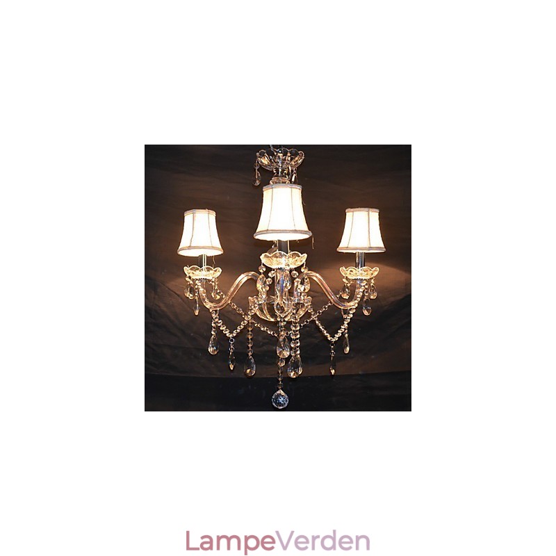 Moderne Splendid 3-lys lysekrone med krystalarm