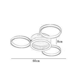 4 Ring Flush Mount Loftslampe
