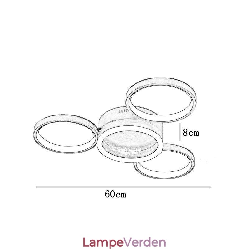 4 Ring Flush Mount Loftslampe