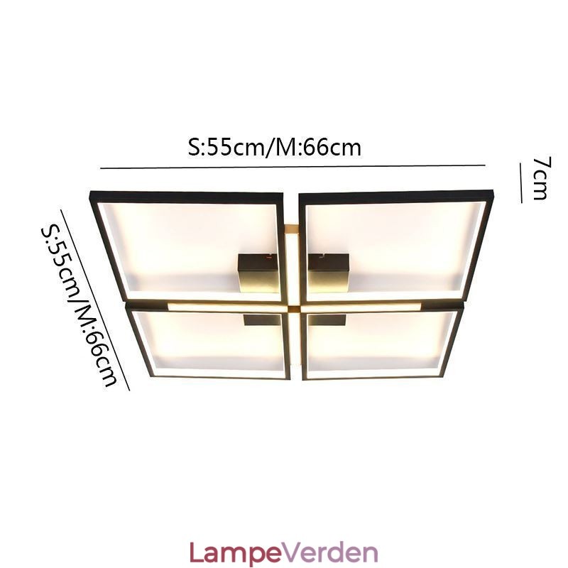 Firkantet indbygningsloftslampe Akryl dekorativt lys