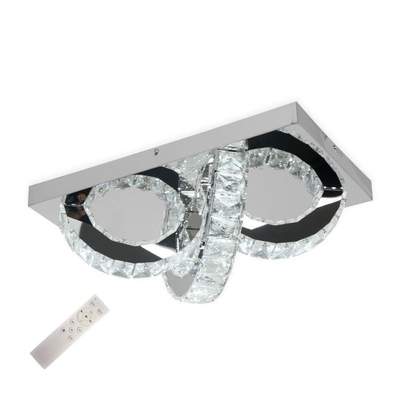 Semi Ring Flush Mount Crystal Loftslampe