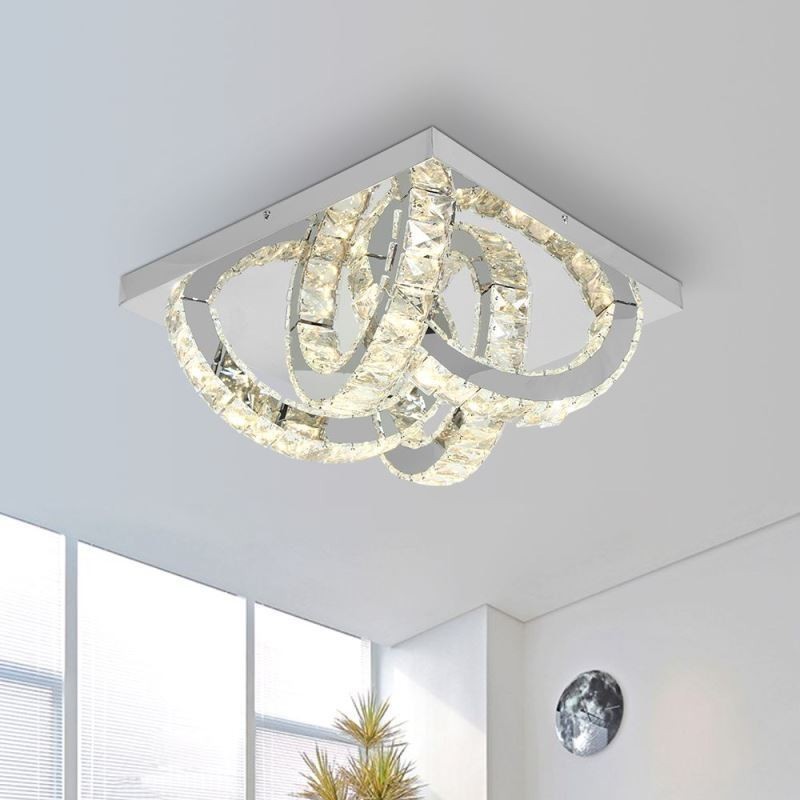 Semi Ring Flush Mount Crystal Loftslampe