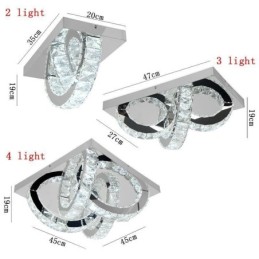 Semi Ring Flush Mount Crystal Loftslampe