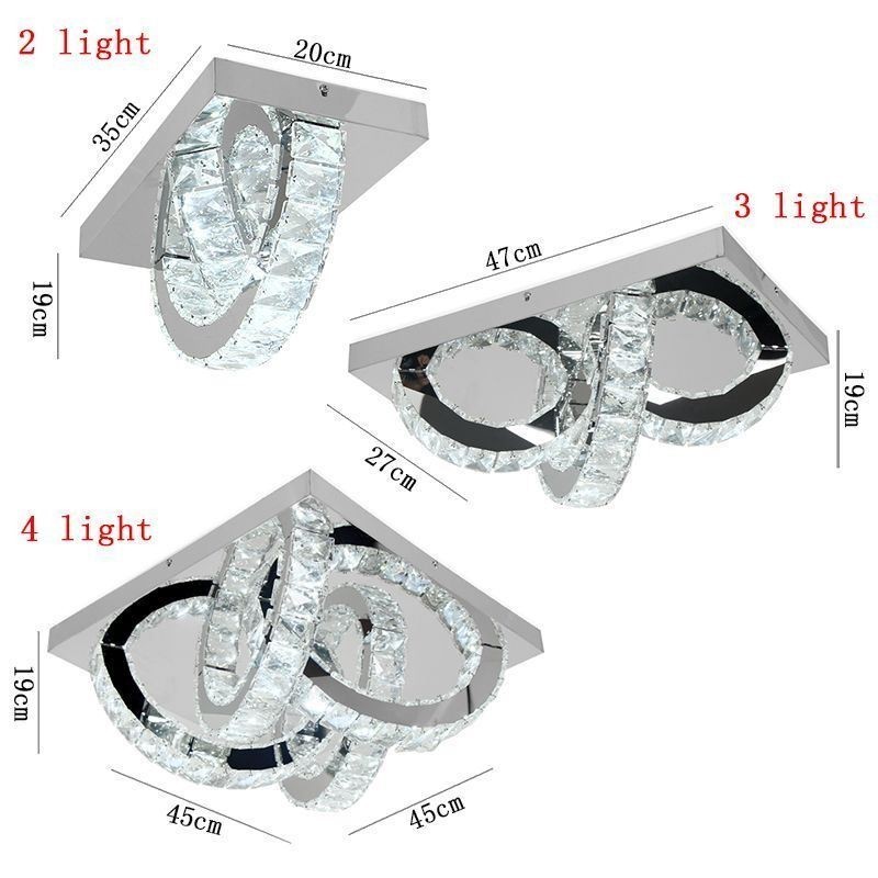 Semi Ring Flush Mount Crystal Loftslampe
