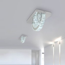 Semi Ring Flush Mount Crystal Loftslampe