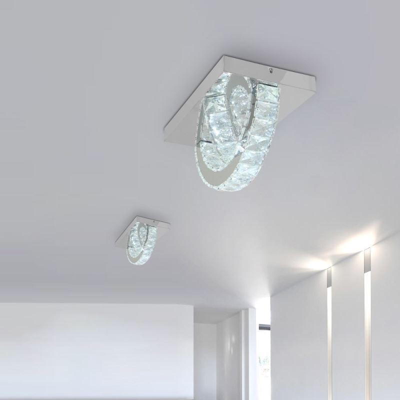Semi Ring Flush Mount Crystal Loftslampe
