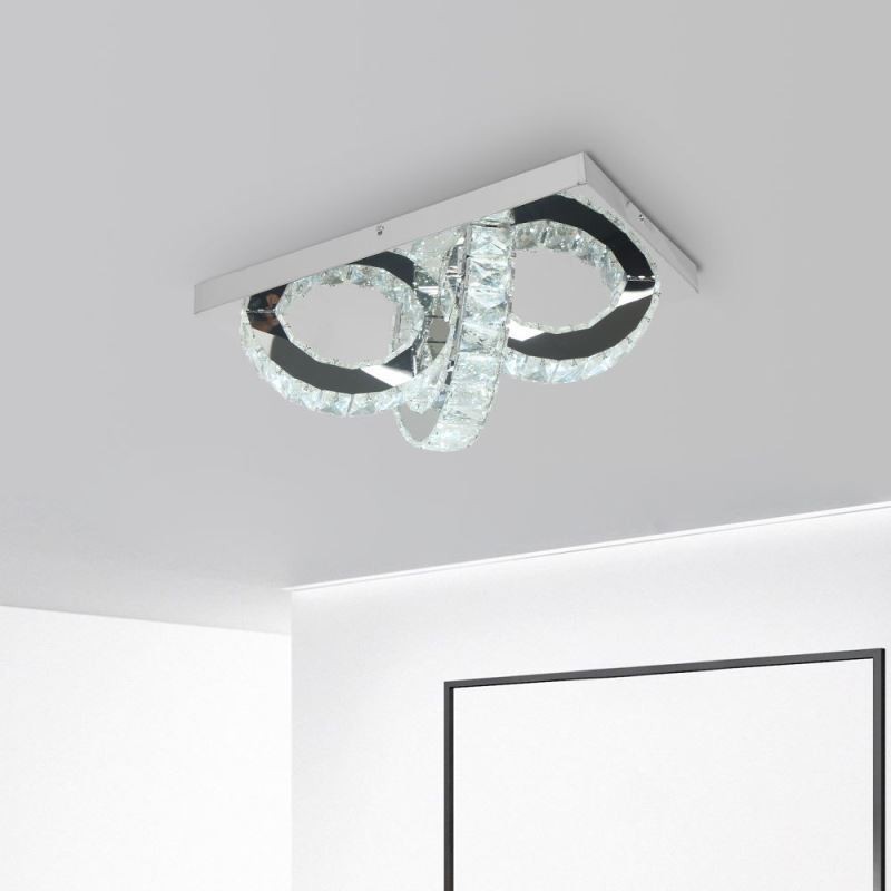 Semi Ring Flush Mount Crystal Loftslampe