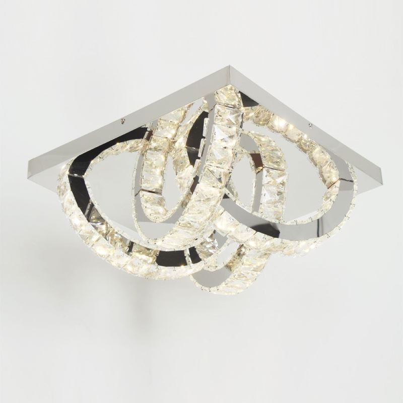 Semi Ring Flush Mount Crystal Loftslampe