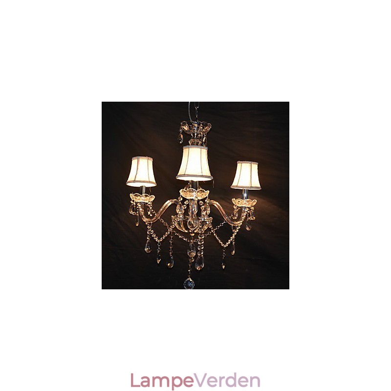 Moderne Splendid 3-lys lysekrone med krystalarm