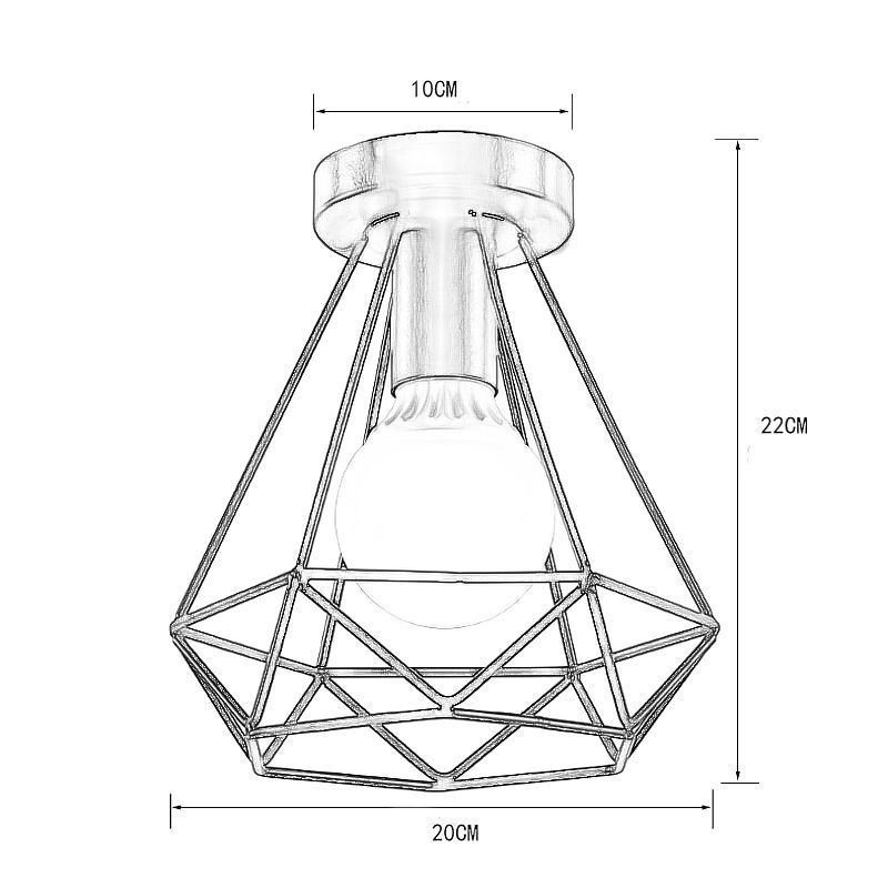 Diamantformet indbygningsloftslampe