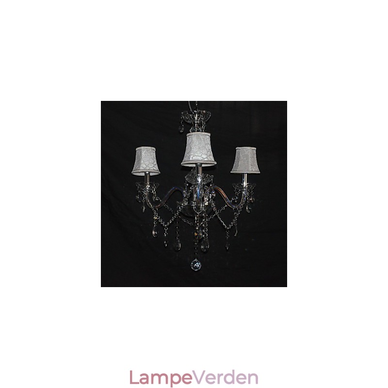 Moderne Splendid 3-lys lysekrone med krystalarm
