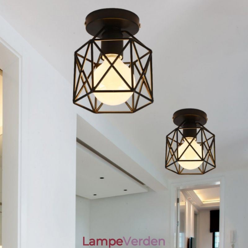 Metal Cage Flush Mount Loftslampe