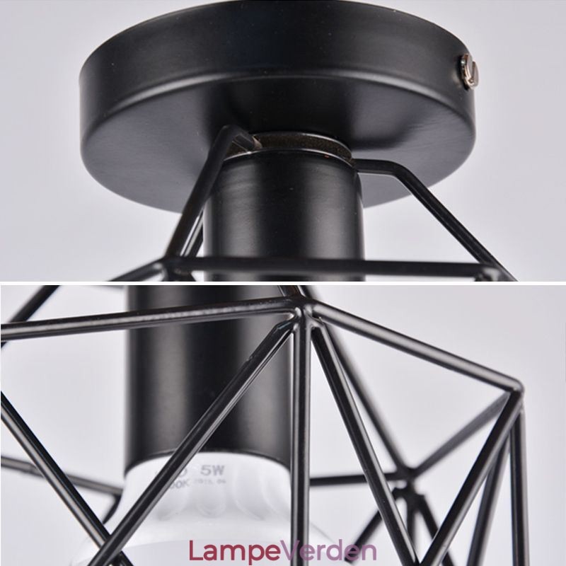 Metal Cage Flush Mount Loftslampe
