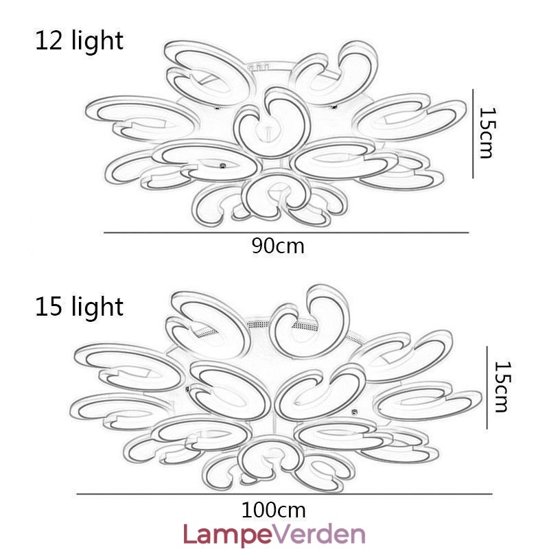 Kronbladsformet loftslampe med flush Mount